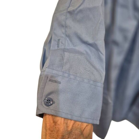 Elbeco Men's Paragon Plus Long Sleeve Shirt, Blue, poly/cotton - P878 NEW - Picture 3 of 13